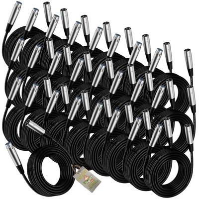 Cables de micrófono XLR de 20 pies (paquete de 24) | extensión de grabación de música de estudio Fat Toad Foto 1 de 4