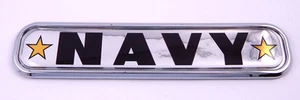 Navy flag Chrome Emblem 3D auto Decal Sticker car bike boat 5.3" - Picture 1 of 2