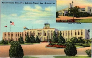 LOUISIANA - NEW ORLEANS AIRPORT ADMINISTRATION BUILDING - SPLIT-VIEW - POSTCARD - Picture 1 of 2