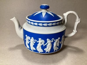 SELTENE FORM antike Copeland Spode TANZENDE STUNDEN blauer Jaspis Teekanne - Bild 1 von 17