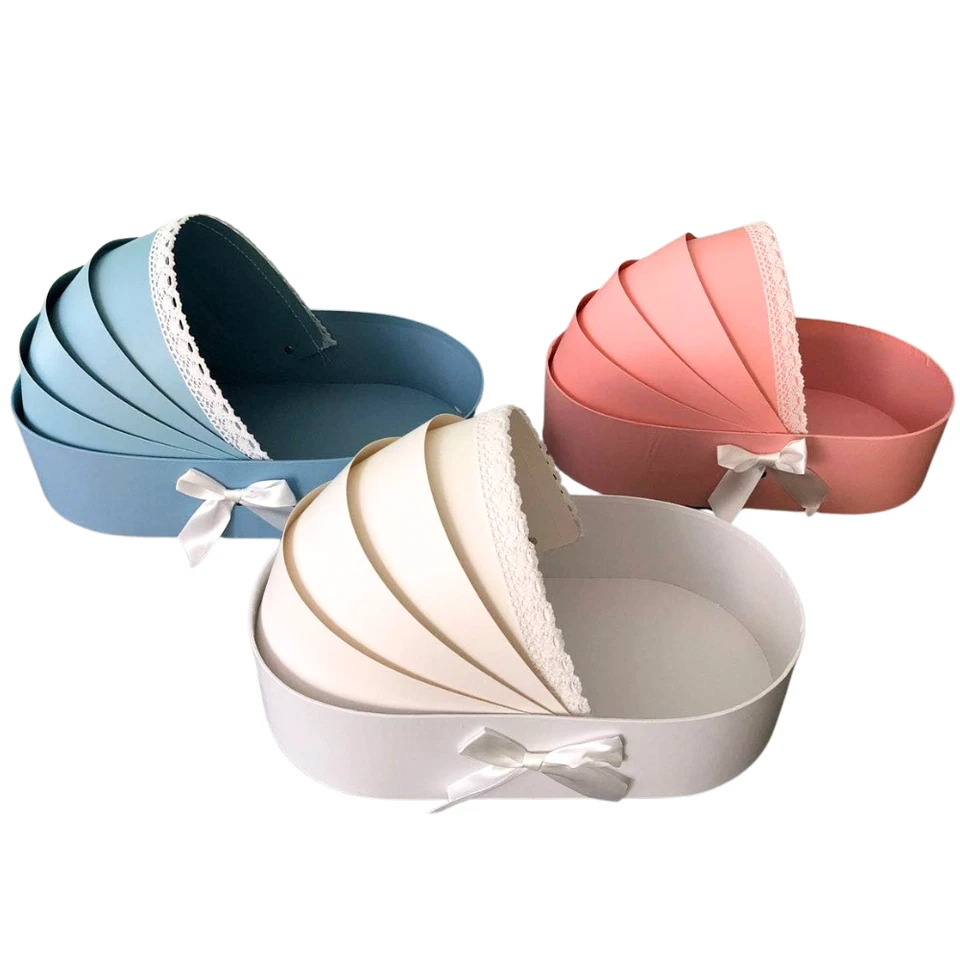 Детская колыбель коробка для цветочных/подарочных аранжировок, центральный элемент для душа ребенка | W929 - Изображение 1 из 4