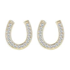 EVER FAITH 925 Sterling Silver Gold-Tone Elegant Cubic Zirconia Lucky Horsesh...