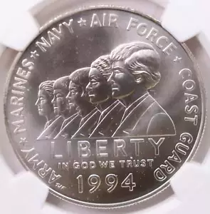 1994-W Women Veterans Memorial., Commemorative., NGC MS-70., Store #GMC007 - Picture 1 of 6
