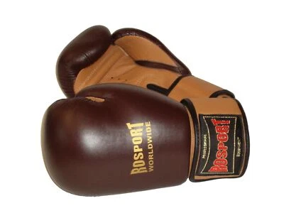 ROSPORT RETRO  Boxhandschuhe  Echtes Leder  12 Oz Retro Style braun Professional - Bild 1 von 3