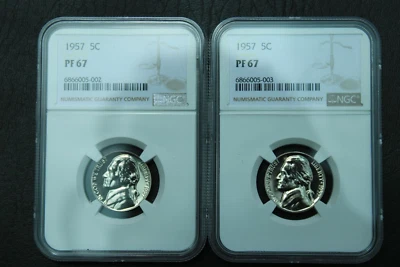 1957 Proof Jefferson Nickel - BU - NGC/67 - 90% Silver - Image 1 of 4