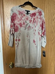INC International Concepts Sweater Lightweight Floral Sequin Large NWT New - Picture 1 of 10