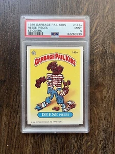 Pegatinas vintage 1986 cubo de basura niños piezas reese # 149A PSA 9 - Imagen 1 de 2