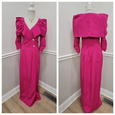 Vintage'80 Maxi Fuchsia Shift  Mother of The Bride/Cocktail Dress /Evening - Image 1 of 4