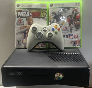 Xbox 360 S Console 8GB 1 controller & NBA 2K10 and MADDEN 2010 Adult Owned - Picture 1 of 9