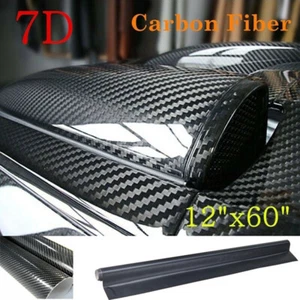 7D Glossy Carbon Fiber Vinyl Film Car Interior Wrap Stickers Auto Accessories- - Picture 1 of 9