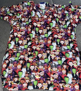 Scrubs Top Halloween Theme Womens Medium - Picture 1 of 9