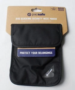 Pacsafe Unisex Coversafe X75 RFID Blocking Neck Pouch Wallet CA4 Black One Size - Picture 1 of 4