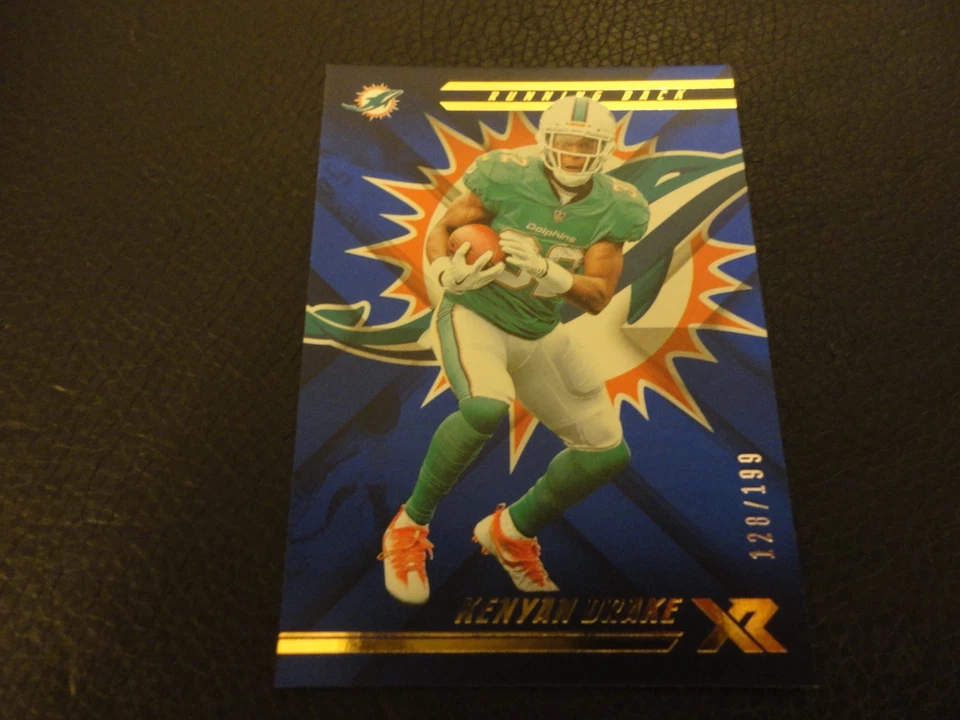2018 XR Football Kenyan Drake Blue Parallel Base 128/199 Miami Dolphins - Image 1 of 1