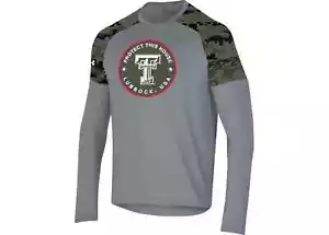 Under Armour Texas Tech Red Raiders Grey ‘Freedom' Long Sleeve T-Shirt Men's XL - Picture 1 of 2