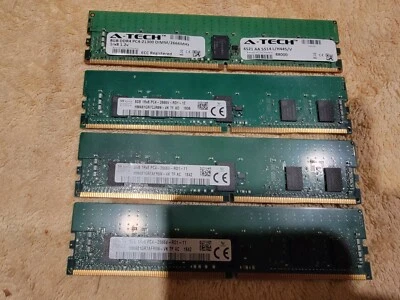 32gB (4x8gB) DDR4/PC4 RDIMM 2666mHz ECC Registered; SKhynix & A-Tech - Image 1 of 3