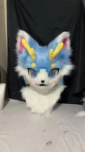 Fursuit Long Fur Husky Fox Mascot Head Party Halloween Fur Cosplay-Promotion - Picture 1 of 3
