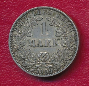 GERMANY 1909-A 1 MARK SILVER COIN **NICE CIRCULATED** FREE SHIP!! - Picture 1 of 2