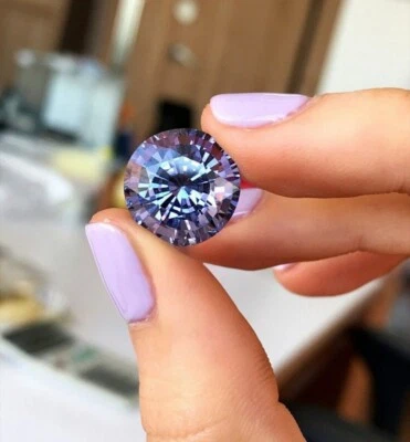 1.50 Ct pestle Blue Round Cut VVS1 Diamond Premium Quality Loose Gemstone 7mm - Image 1 of 4