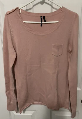 Take Out Sweater Long Sleeve Pink Women's Large NWOT Button Accents - Image 1 of 4