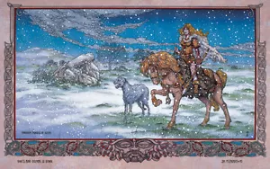 IRISH FANTASY PRINT FINNCHEOM, PRINCESS OF ULSTER 23x16 By Jim FitzPatrick - Picture 1 of 3