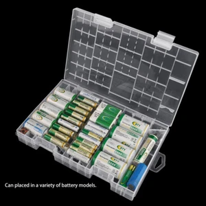 Battery Case Plastic Sturdy Transparent Professional Holder Storage Box Battery - Zdjęcie 1 z 7