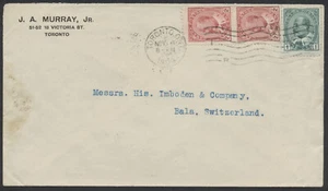 Cubierta de destino extranjero 1909 Toronto CC a Bala Suiza Basilea sello trasero - Imagen 1 de 2