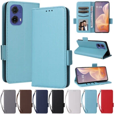 Strap Leather Wallet Cover Case For Huawei Pura 70 P60 Mate 50 60 Nova 12 11 13 - Image 1 of 4