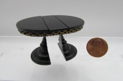 Dollhouse Miniature 1/2" Wood Expansion Table w/ Leaf in Black JS5000BKG - Image 1 of 3