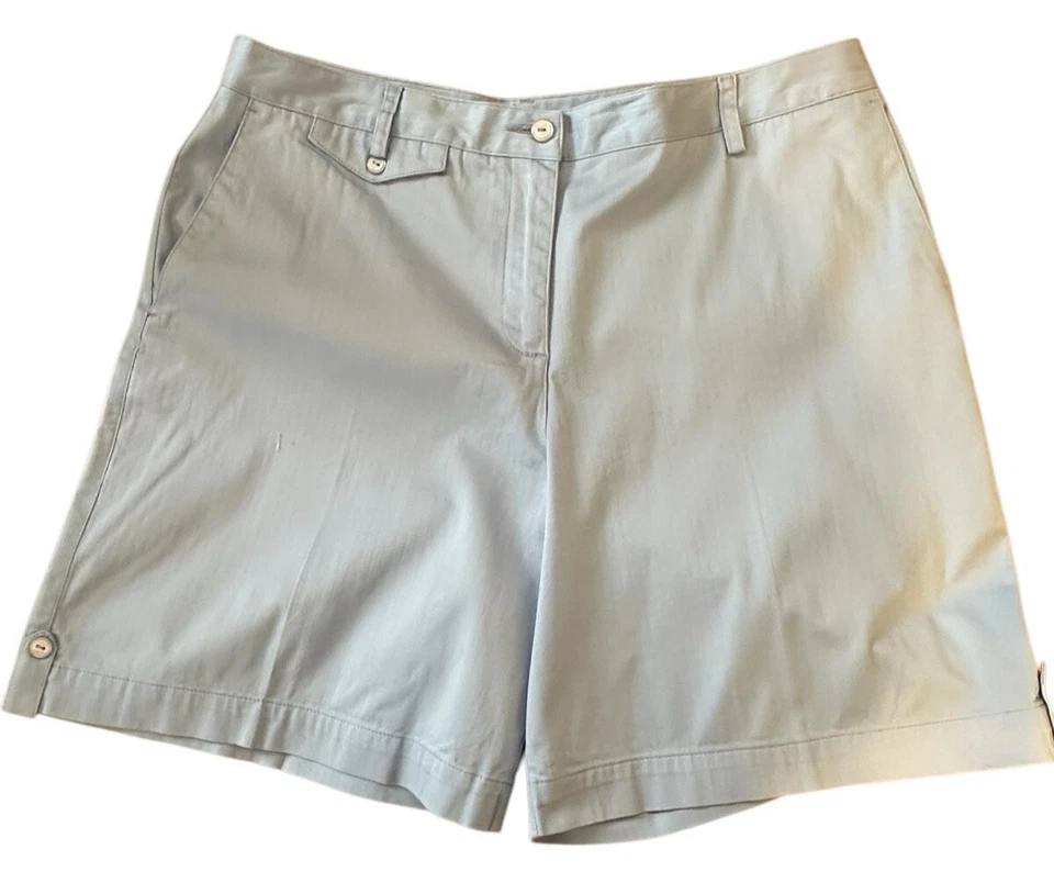 Pantalón Corto de Golf Liz para Mujer 12 Azul Claro Mezcla de Lino Frente Plano Ligero Chino Nuevo Foto 1 de 4