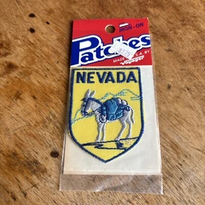 Vintage Nevada gestickter Aufnäher Bügelbild Voyager Emblem Burro Pack Maultier Esel - Bild 1 von 6