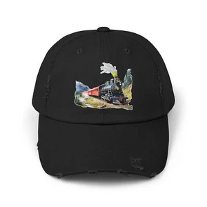 Antigua gorra de tren locomotora motor de vapor, gorra de béisbol envejecida amantes del ferrocarril - Imagen 1 de 33