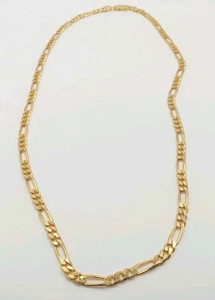 Figaro Link Gold Vermeil Sterlingsilber HCT signiert Halskette 22" - Bild 1 von 3