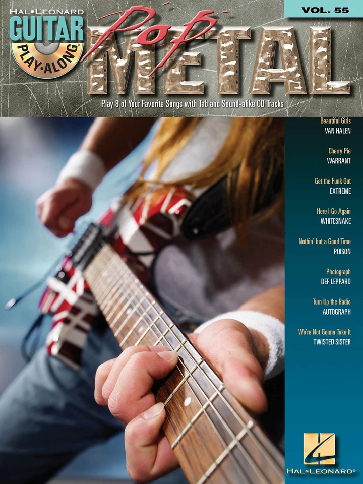 Pop Metal for Guitar Play-Along Vol 55 Notes Tab Sheet Music Songs Book CD Pack - Image 1 of 1