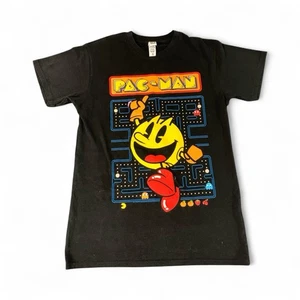 Brisco Brands Pacman schwarzes T-Shirt - Größe Small Baumwollmischung Kurzarm - Bild 1 von 7
