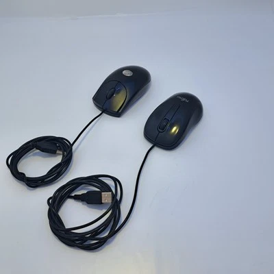 Fujitsu Maus M520 und Logitec RX250  optisch mit USB-Kabel in Schwarz - Bild 1 von 4