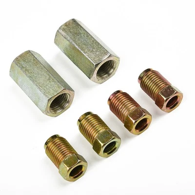 2x New Brake Pipe 2 Way Female Connector With 4 M10 10mm Male Nuts 3/16  Union - Image 1 of 4