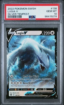 Pokemon 2022 Lugia V 138/195 Silver Tempest gema como nueva PSA 10 Foto 1 de 2