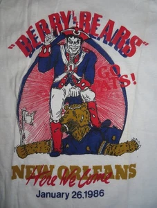 NEW ENGLAND PATRIOTS "Berry the Bears" January 26 1986 (MED) Shirt SUPER BOWL XX - Picture 1 of 4