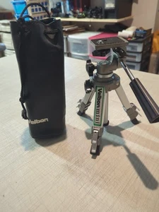 Velbon Camera Tripod Mini Adjustable Heavy Duty Vintage W/ Case - Picture 1 of 7