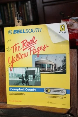 Vintage 2001 Bell South Yellow Pages Campbell County Tennessee LaFollette Phone - Image 1 of 2