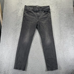 Express Jeans Mens 34x32 Black Slim Straight Cotton Stretch Dark Wash - Picture 1 of 11