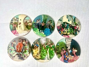 New Vintage 6 MCM Drink Coasters Cork Back Spain Travel Souvenir EA - Picture 1 of 12