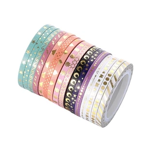 16 Rotoli Nastro Decorativo Slim Lavaggio Nastro Mascheratore Glitterato Artisti Nastro - Foto 1 di 8