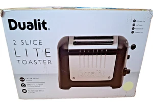 Dualit Lite Two Slot Toaster 2 Slice Black and Stainless Steel Finish 26205 - Picture 1 of 9