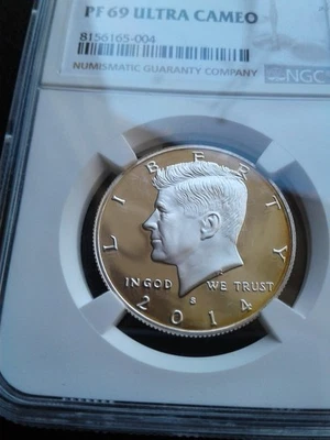 2014 S Silver 50C Kennedy Half Dollar Coin NGC PF 69 Ultra Cameo - Image 1 of 4