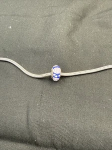 Pandora Plata Esterlina Azul Y Rosa Remolino Vidrio Murano Auténtico Retirado - Imagen 1 de 3