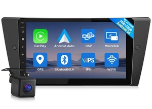For BMW E90 E91 E92 328i 335i M3 Android 14 9" Car Radio Stereo CarPlay GPS WiFi - Picture 1 of 28