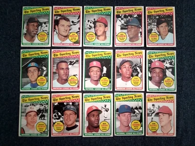 1969 Topps Gibson Brock Bench Robinson Carew McCovey Flood Oliva бейсбол лот 15 - Изображение 1 из 4