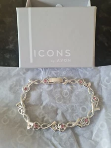 Stunning Avon Aria Pink Stones Silver Plated Bracelet BNIB FREE UK P&P π¬π§ - Picture 1 of 2