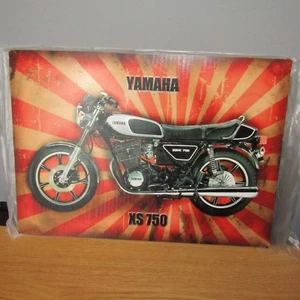 YAMAHA XS750 XS 750 Motorbike Metal Wall Sign Plaque Picture (approx 15" x 11") - Picture 1 of 2